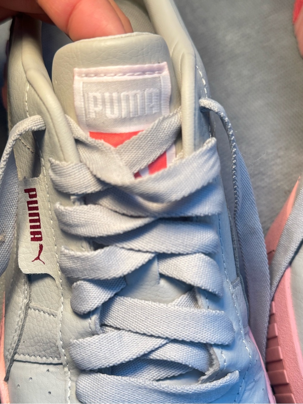 PUMA gray & Pink Lace-Up Sneaker